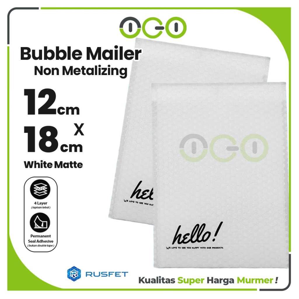 

Amplop Bubble Mailer Hello Series Putih 12 x 18 cm Harga Satuan / Amplop Packing Online Shop Rusfet