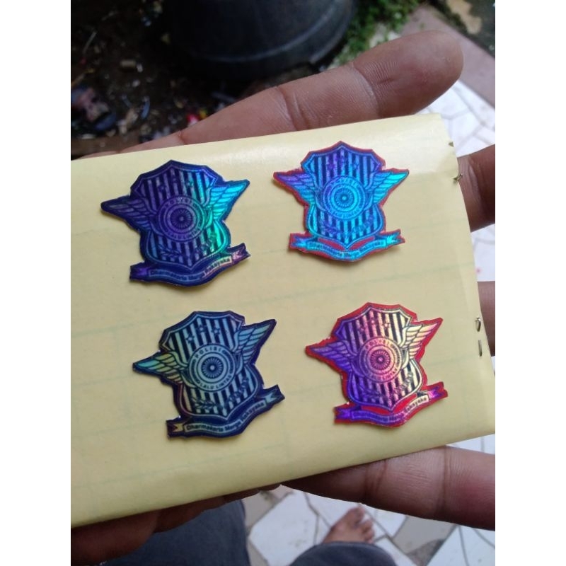 

sticker PLAT NOMER logo polantas bahan hologram dpt 4pcs