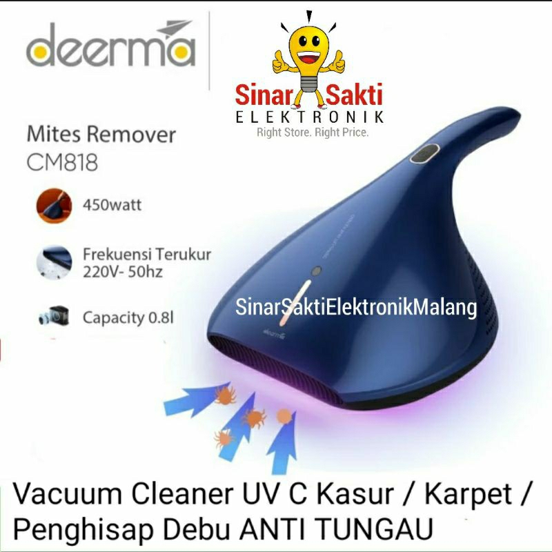 Deerma Vacuum Cleaner CM818 CM 818 UV C Penyedot Kasur Sofa Debu Anti Tungau Kutu Vakum Vacum Karpet