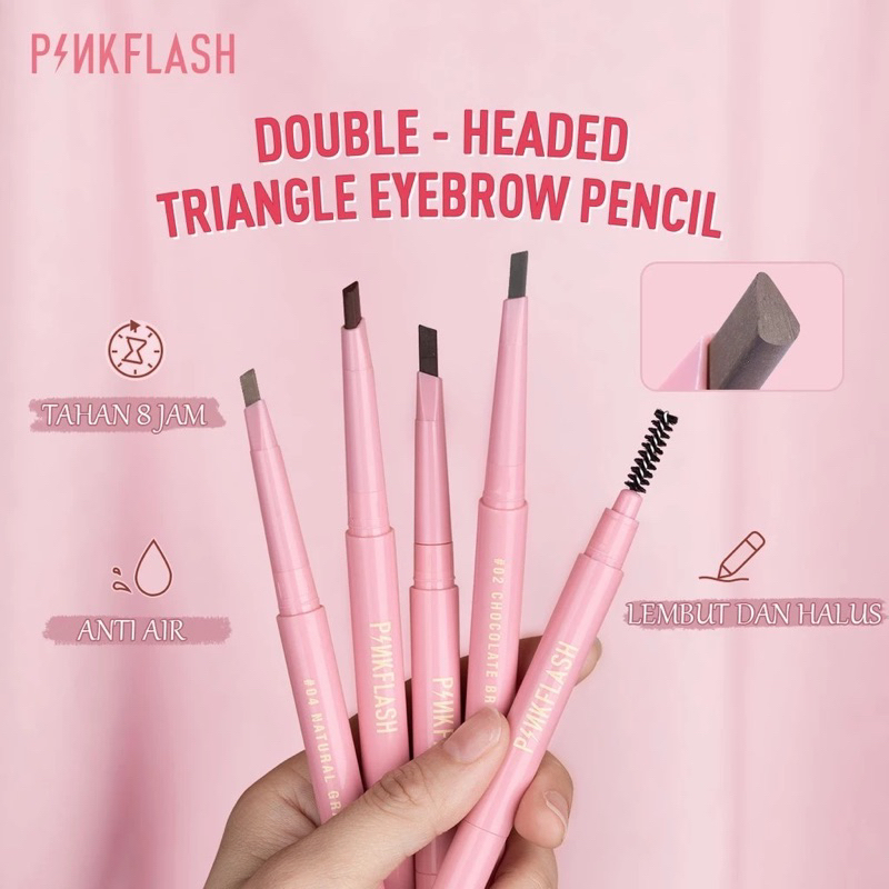 PINKFLASH Automatic Eyebrow Pencil Eyebrow Waterproof Lasting 8 Houts Pensil Alis Matic Pinkflash