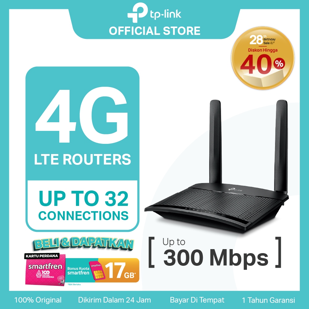 TP-Link 4G WiFi Modem MR100 MR105 MR6400 LTE Router All Operator SIM Card orbit telkomsel Wireless