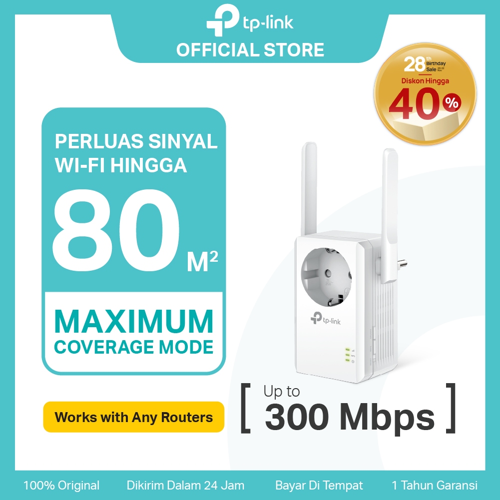 TP-Link TL-WA860RE N300 WiFi Extender Penguat Sinya Repeater 300Mbps IPTV Wireless Mesh Access Point