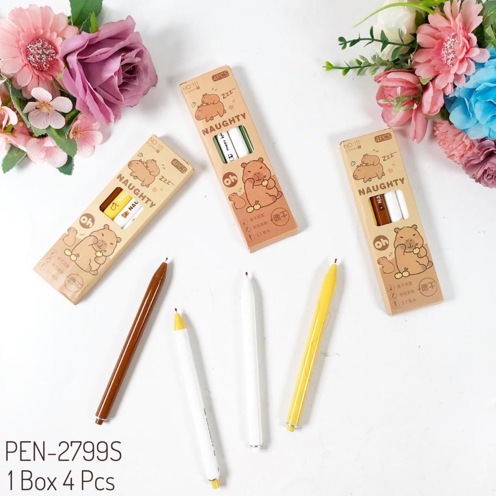 

PENA SET ISI 4 | PULPEN CAPYBARA AESTHETIC JOURNALING PEN | KARAKTER HEWAN LUCU