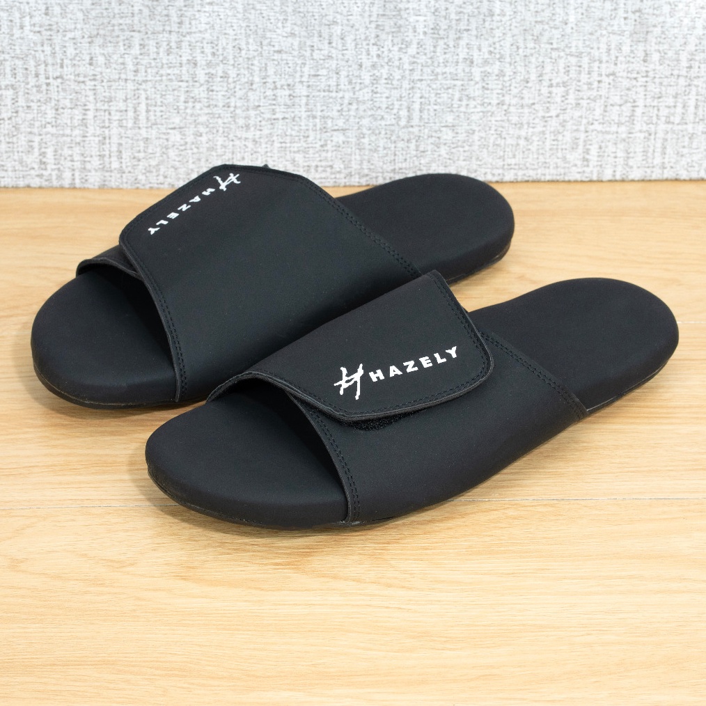KODE O45Z Sandal Diabetes Super Empuk  Sandal Kesehatan WanitaPria Super Empuk  SELOP HITAM  HAZELY 