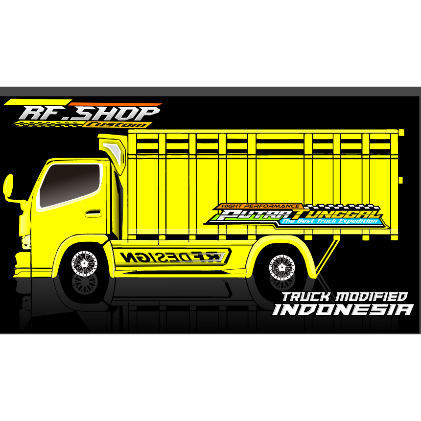 stiker sticker decal bak truk canter giga dutro