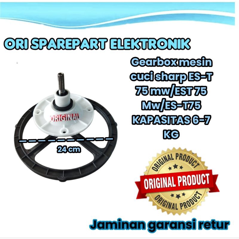 gearbox mesin cuci sharp gigi 10 ES-T75MW kapasitas 6-7kg