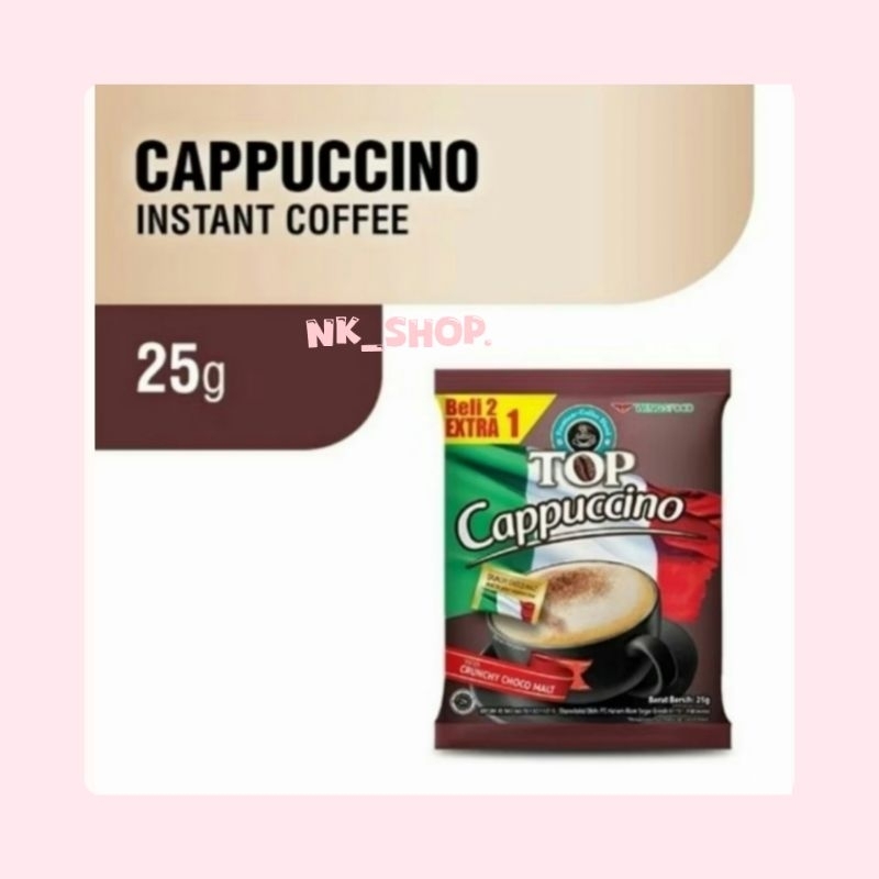 

Top Cappucino 25gr - 1 Renceng isi 10+5 Sachet