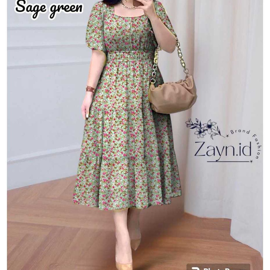 KI3 DRESS TEBUS DASTER KERUT DADA TERATAI  DRESS CANDA BUSUI