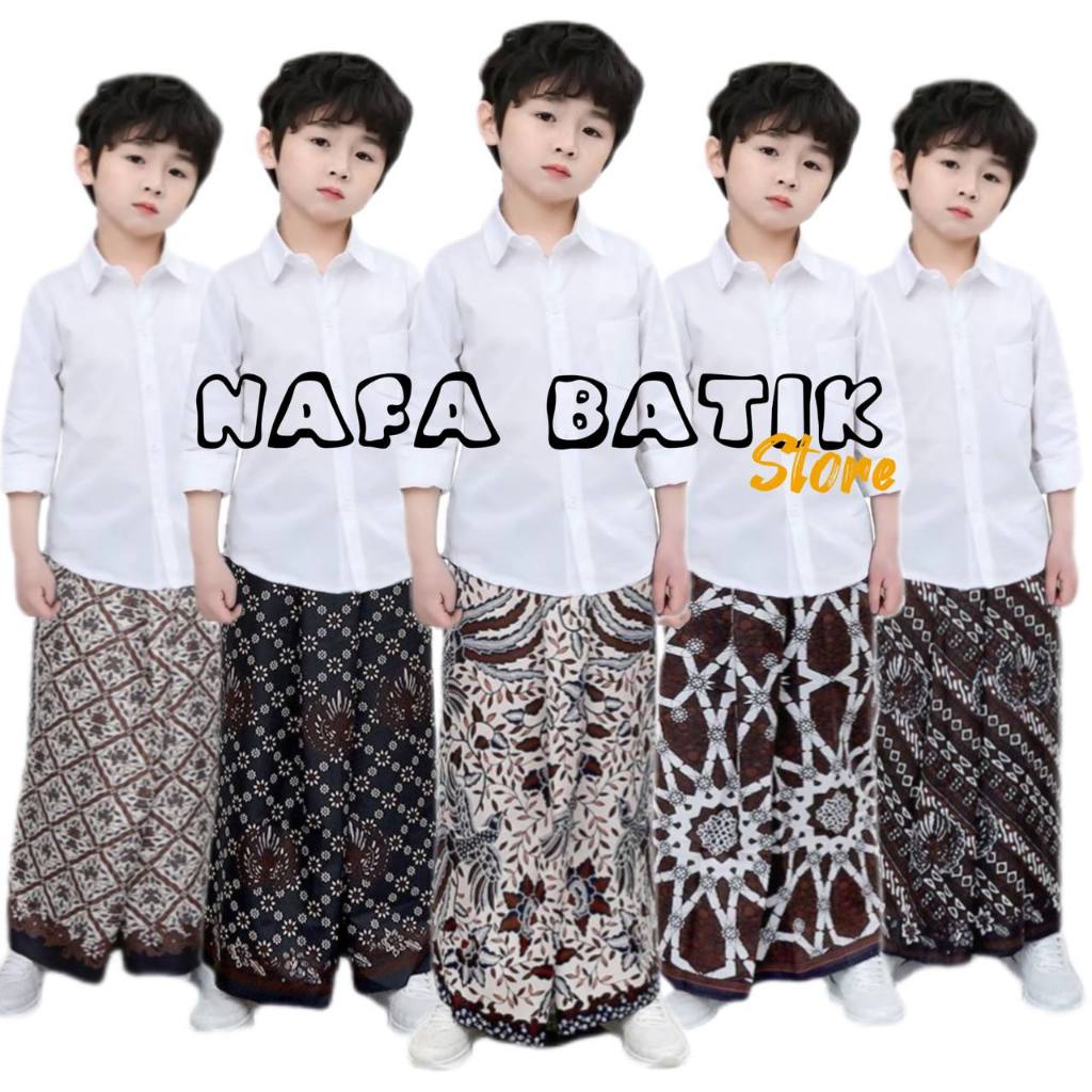 Sarung Gus Iqdam Instan Anak Usia 2-10 Tahun motif Batik pekalongan Model Rok Gaya Sarung