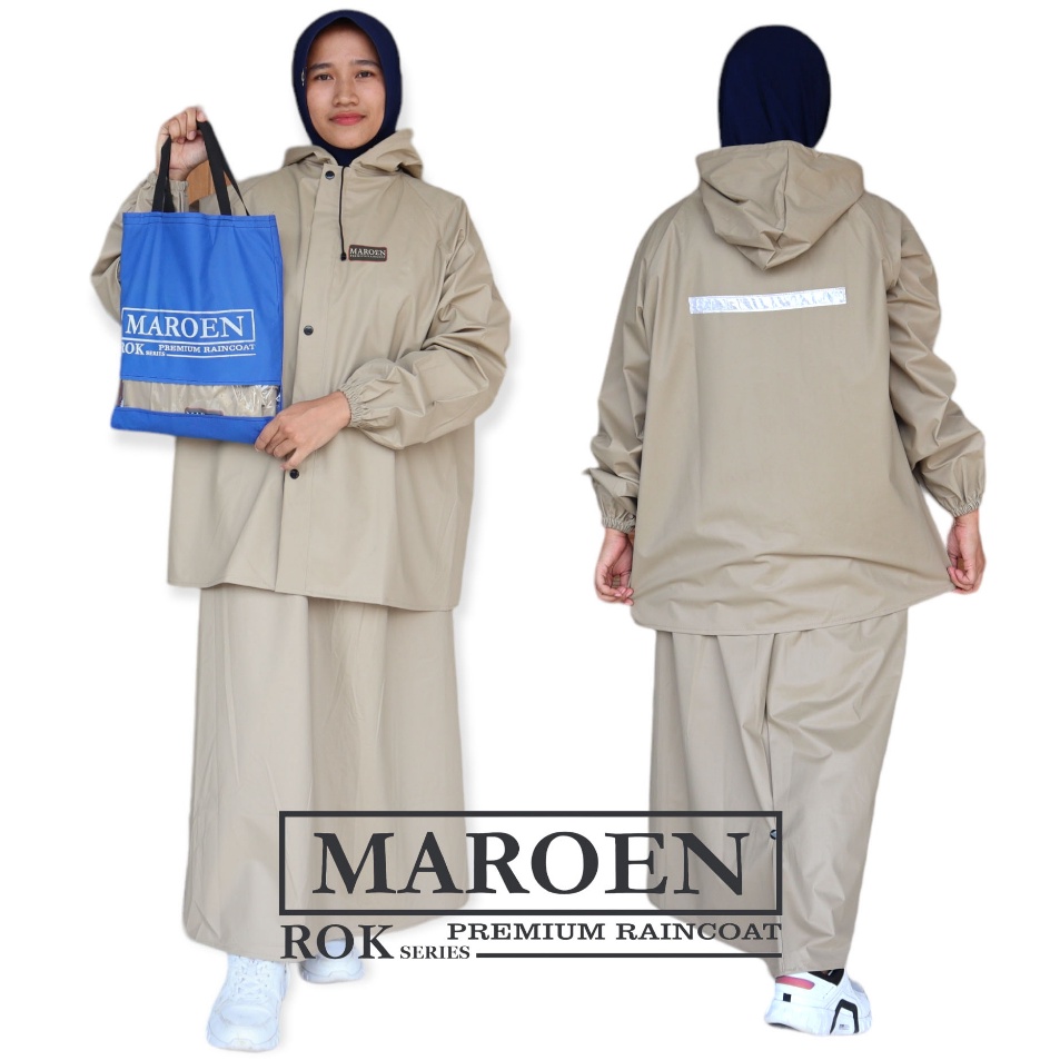 Lebih Irit  JAS HUJAN MAROEN JAKET ROK WANITA BAHAN PVC TEBAL LENTUR KUAT MURAH GROSIR JAS HUJAN WAN