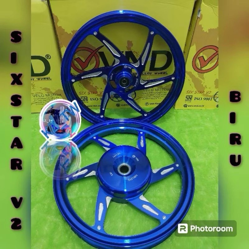 Vnd Velg Sixstar V2 Mio Sporty/Mio M3/Beat/Scoopy/Vario 110/125/150/Uk 1.60x14/1.85x14 Ori VnD