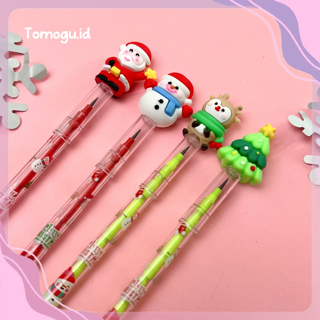

Pensil Susun / Peluru No. 608 Natal 2024 Chirstmas Santa Rusa Susun Bensia Refill Pencil Tumpuk