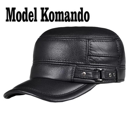 TOPI PRIA MODEL KOMANDO KULIT ASLI/TOPI KULIT PREMIUM