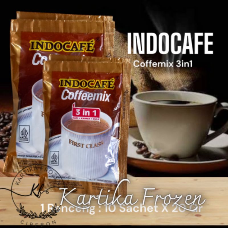 

INDOCAFE COFFEEMIX 3in1 Perpaduan krimer, kopi dan gula, 10 sachet x 20 gr (1 Renceng)