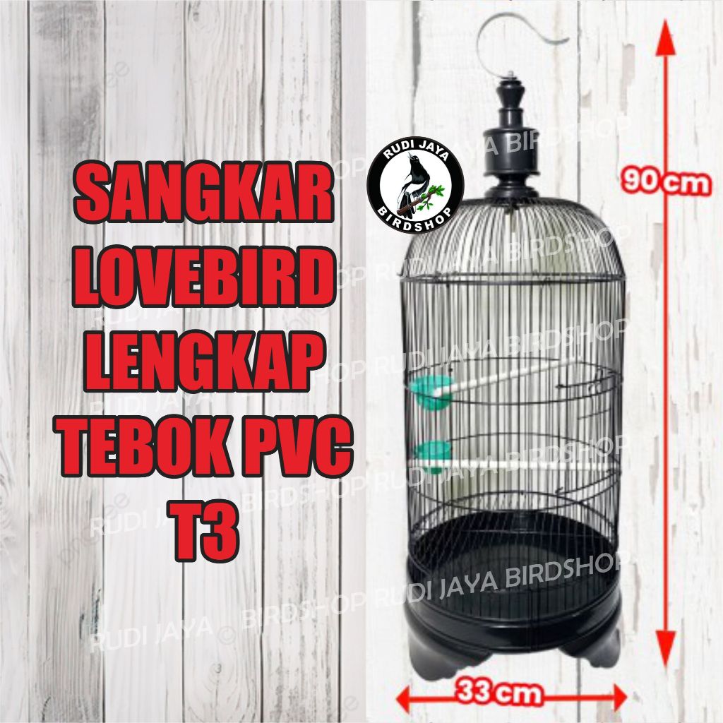 SANGKAR LOVEBIRD LENGKAP TEBOK PVC WARNA T3 KANDANG BESI KAPSUL BURUNG KONIN TRUCUK SOGON PLECI