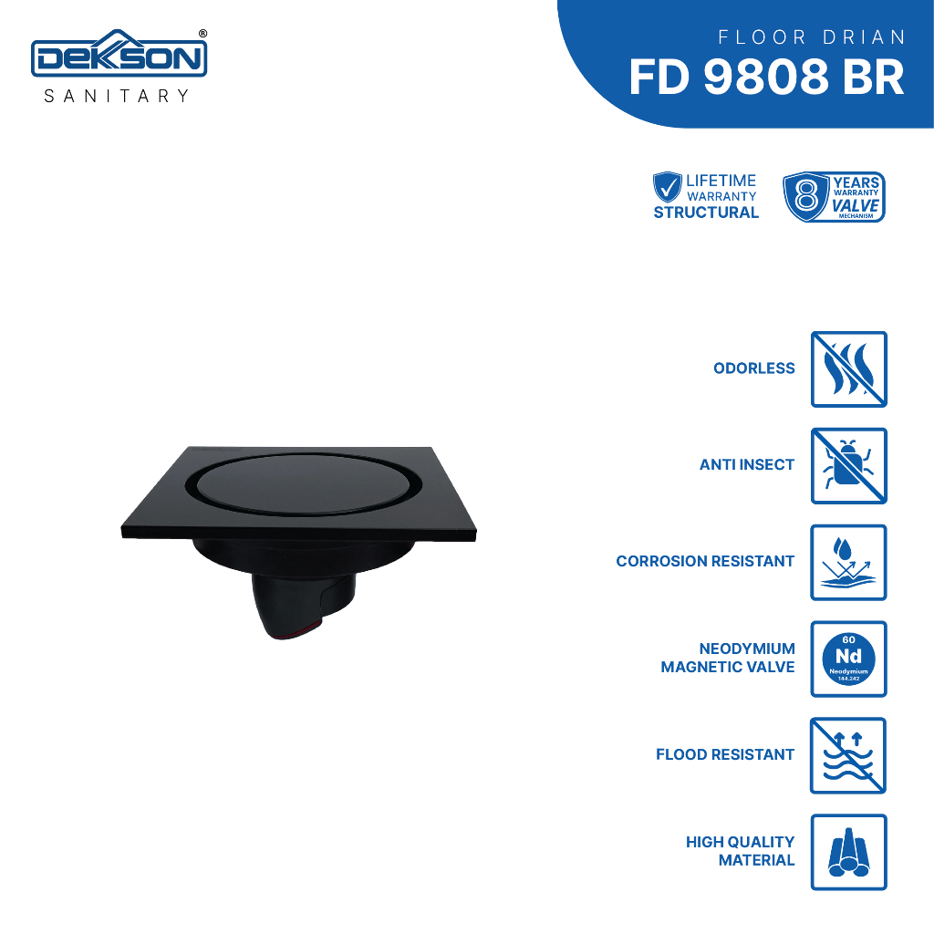 DEKKSON LUBANG SARINGAN AIR LANTAI KAMAR MANDI FLOOR DRAIN  FD 9808