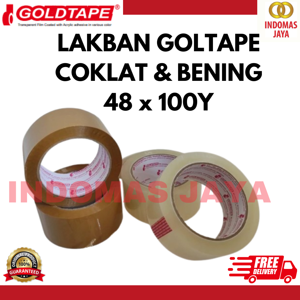 

LAKBAN GOAL TAPE 45 MM 2 INCH X 100 YARD COKLAT & BENING (HARGA PER PCS)