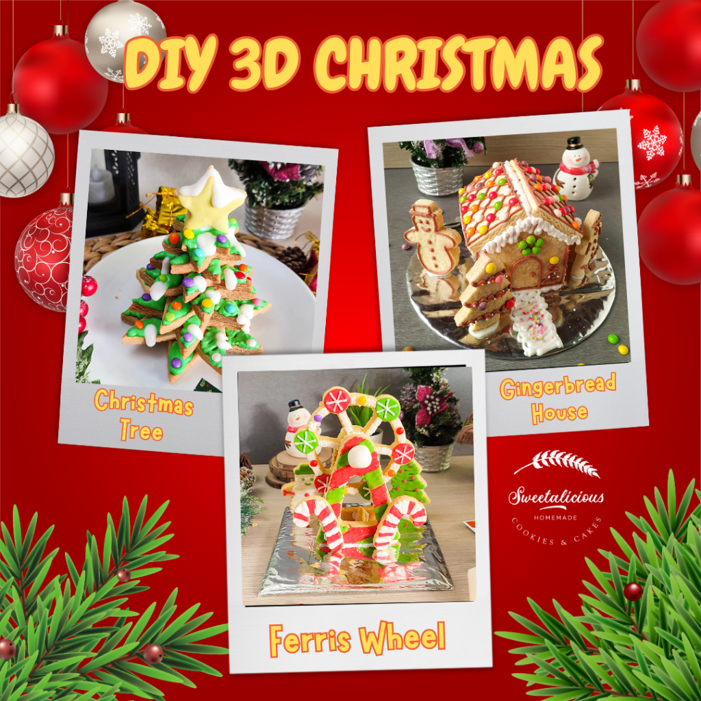

SWEETALICIOUS Cookies DIY 3D Christmas Natal Ferris Wheel Gingerbread House Christmas Tree