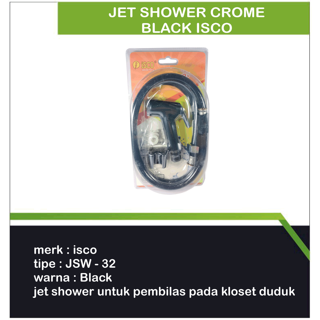 Jet Shower Crome Black isco / Shower Mandi / Closet Shower/jet shower kamar mandi