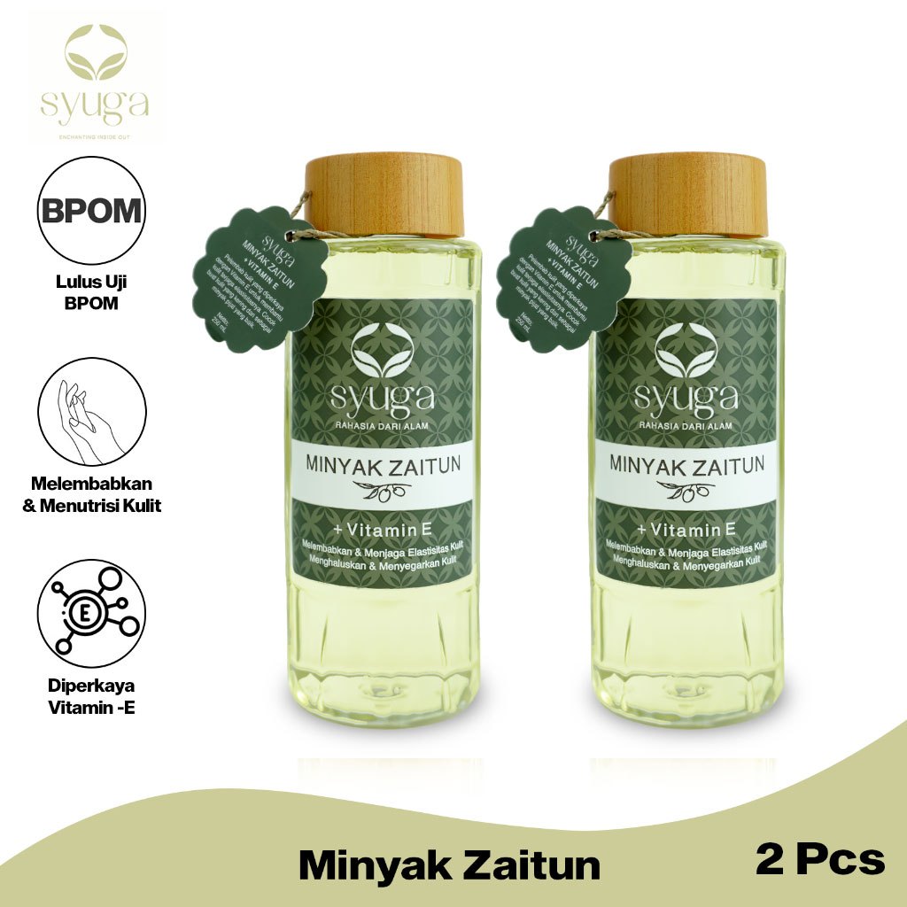Syuga COMBO 2 Minyak Zaitun Pelembab Kulit BPOM 250ml Vitamin E Olive Oil Moisturize CMB02-HOL