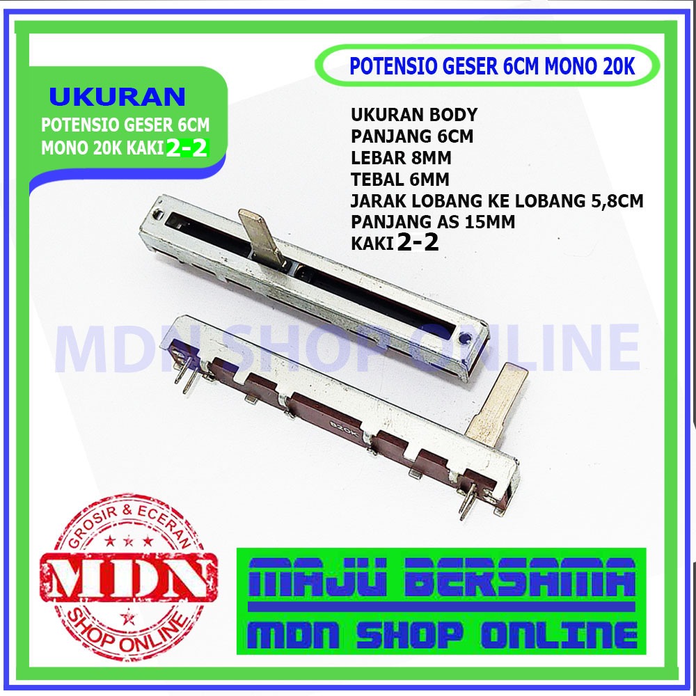 Potensio geser mixer 6 cm 20K B20K mono kaki 2-2