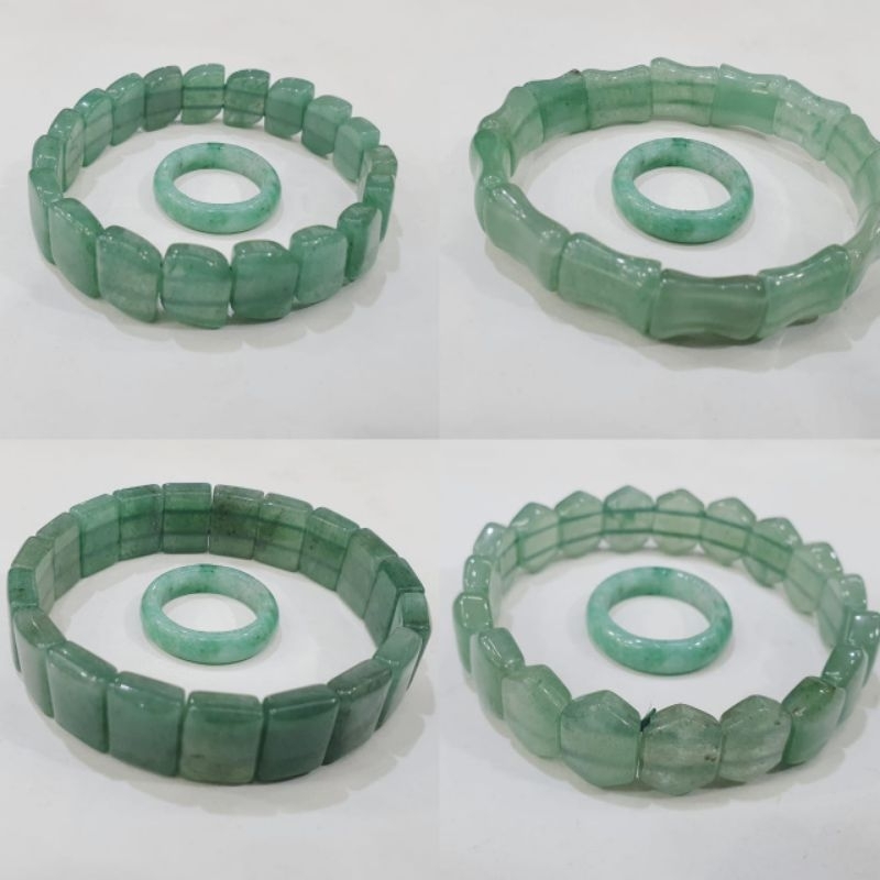 Satu set gelang dan cincin giok