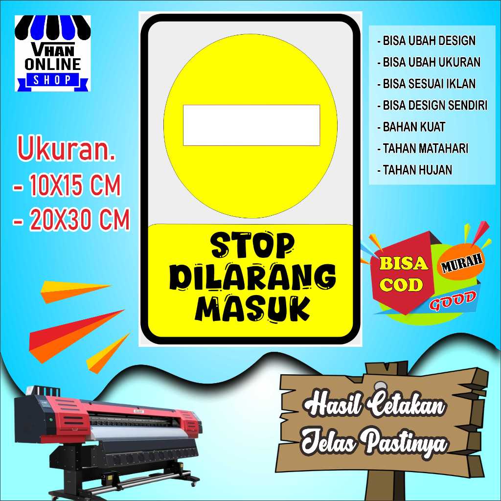 

Stiker Tempelan Tulisan Stop Dilarang Masuk Keren Kuning