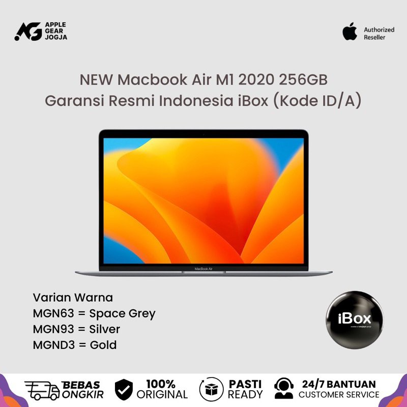 (iBox) Macbook Air M1 2020 256GB 512GB Garansi Resmi Indonesia iBox