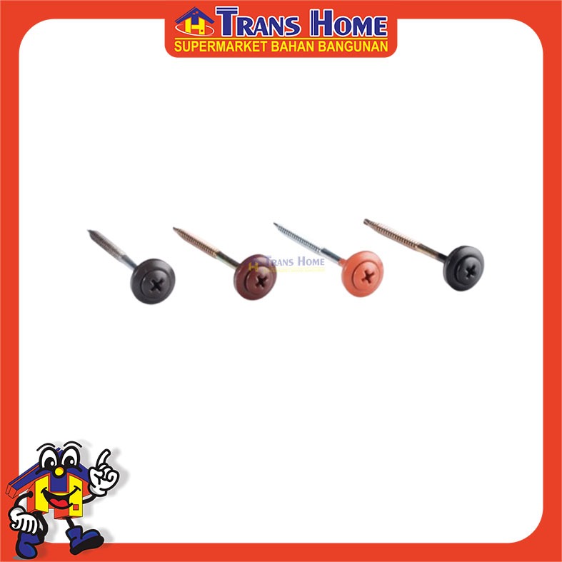 Paku Onduline Merah, Brown, Hijau, Hitam Isi 100 (SPEDDY SCREW) (ONDULINE )
