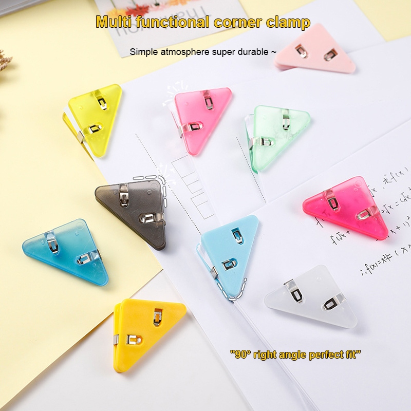 

Paper Clip Segitiga Warna-Warni Klip Sudut Penjepit Buku Akrilik Penjepit Kertas Binder Plastik Clips Book & Paper Corner Perlengkapan Kantor Sekolah