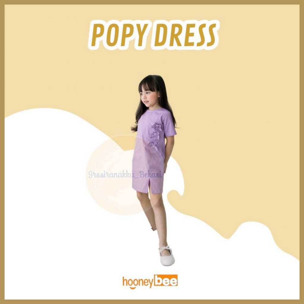 Hooneybee Popy Lilac - Dress Anak Perempuan [Size 1-5 Thn] Baju Dres Kaos Cewek