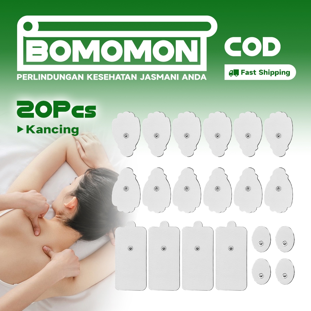 20pcs/Set multi-gaya Putih kancing Tens Electrode Pad Stimulator Fisioterapi Pijat Elektrik Perekat 