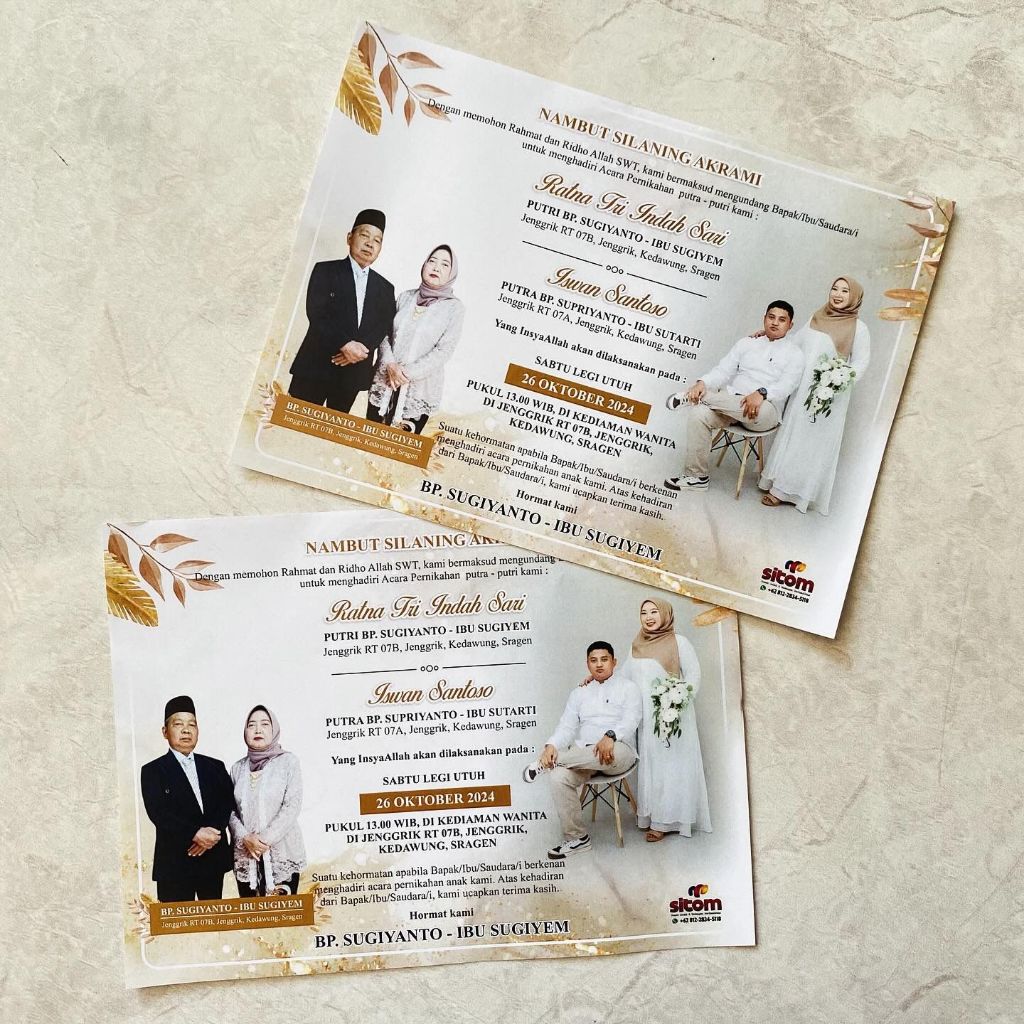 Kertas Punjungan Undangan Pernikahan Undangan Nikah Undangan Aesthetic Kertas Besek
