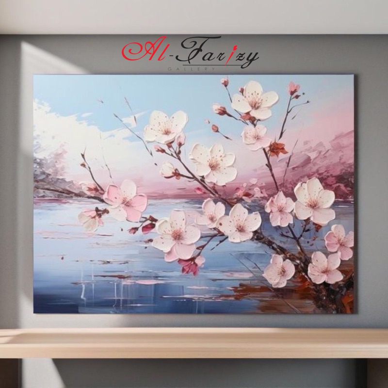 Lukisan Bunga Sakura Jepang Hiasan Dinding Dekorasi Dinding Lukisan Modern
