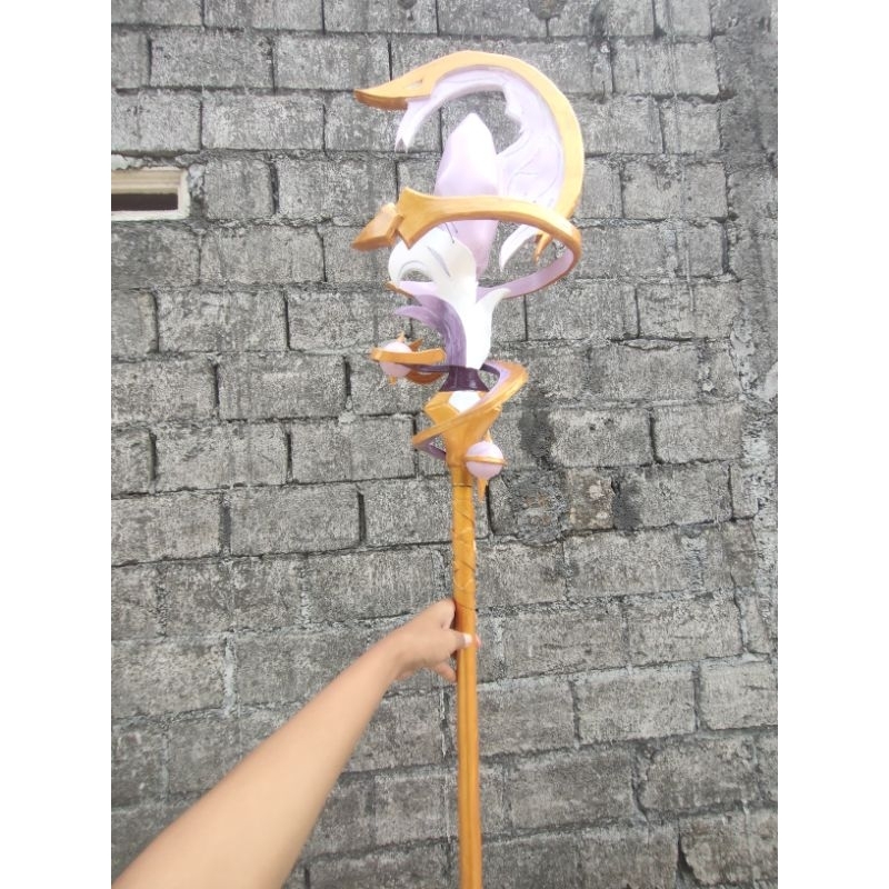 weapon bow Elysia herrscher cosplay Genshin Impact tongkat elysia