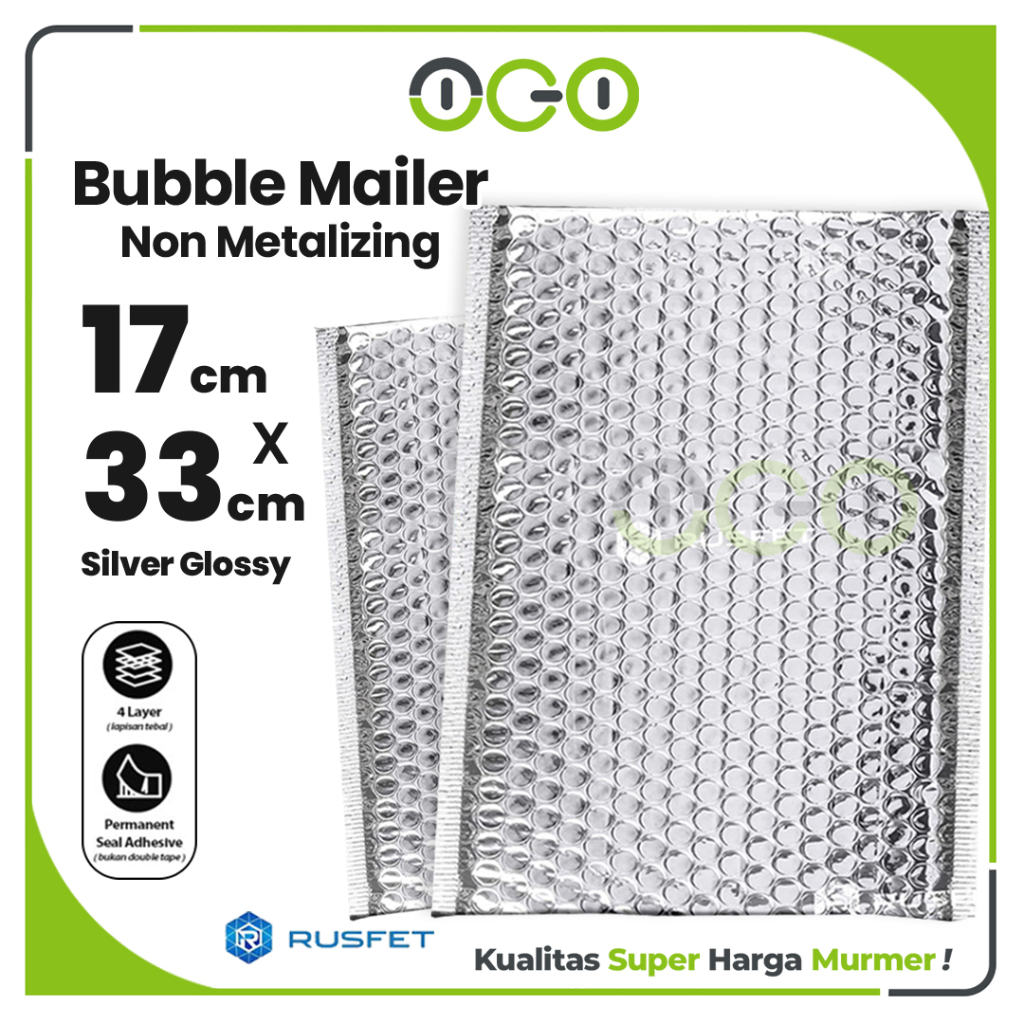 

Amplop Bubble Mailer Polos Silver 17 x 33 cm Harga Ecer Satuan / Amplop Packing Olshop Rusfet Murah