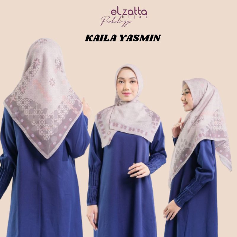 KAILA YASMIN HIJAB SEGI EMPAT MOTIF ELZATTA TERBARU