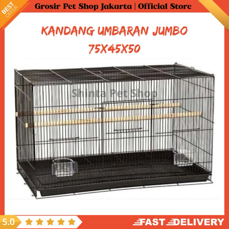 Grosir Pet Shop Jakarta Kandang Umbaran Jumbo 75x45x50 Sangkar Burung Besi Lipat Umbaran Kandang Kuc