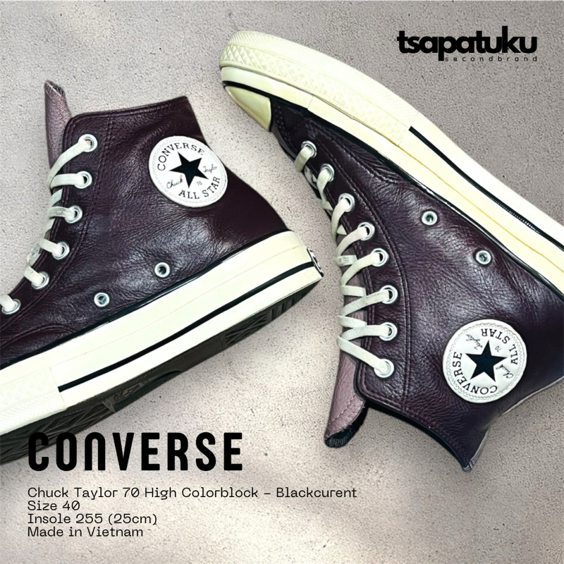 Converse Chuck Taylor 70 Hi Colorblock - Blackcurrant Leather