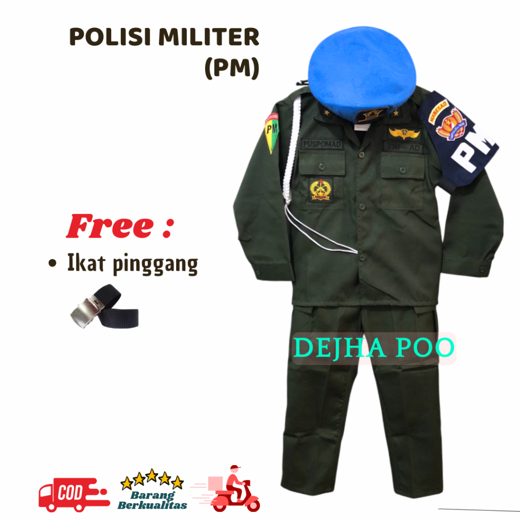 seragam polisi militer anak baju tentara anak pakaian polisi militer anak baju profesi tni anak