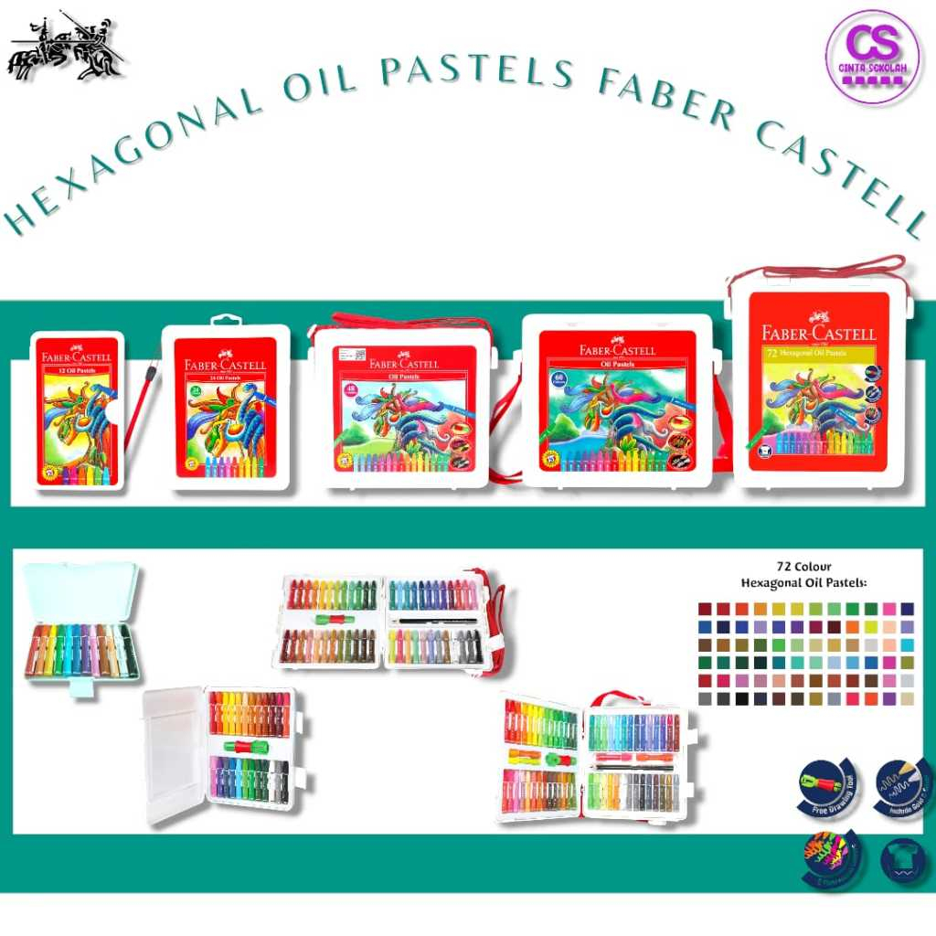 

Faber Castell Hexagonal Oil Pastel Warna / Crayon Krayon