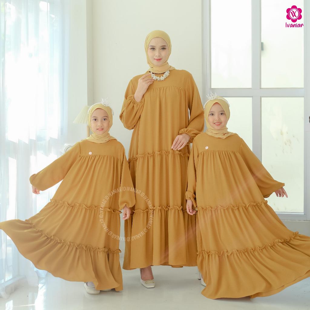 Ivaniar | Gerbera Dress | Dress Gamis Couple Ibu dan Anak Perempuan 1-12 tahun