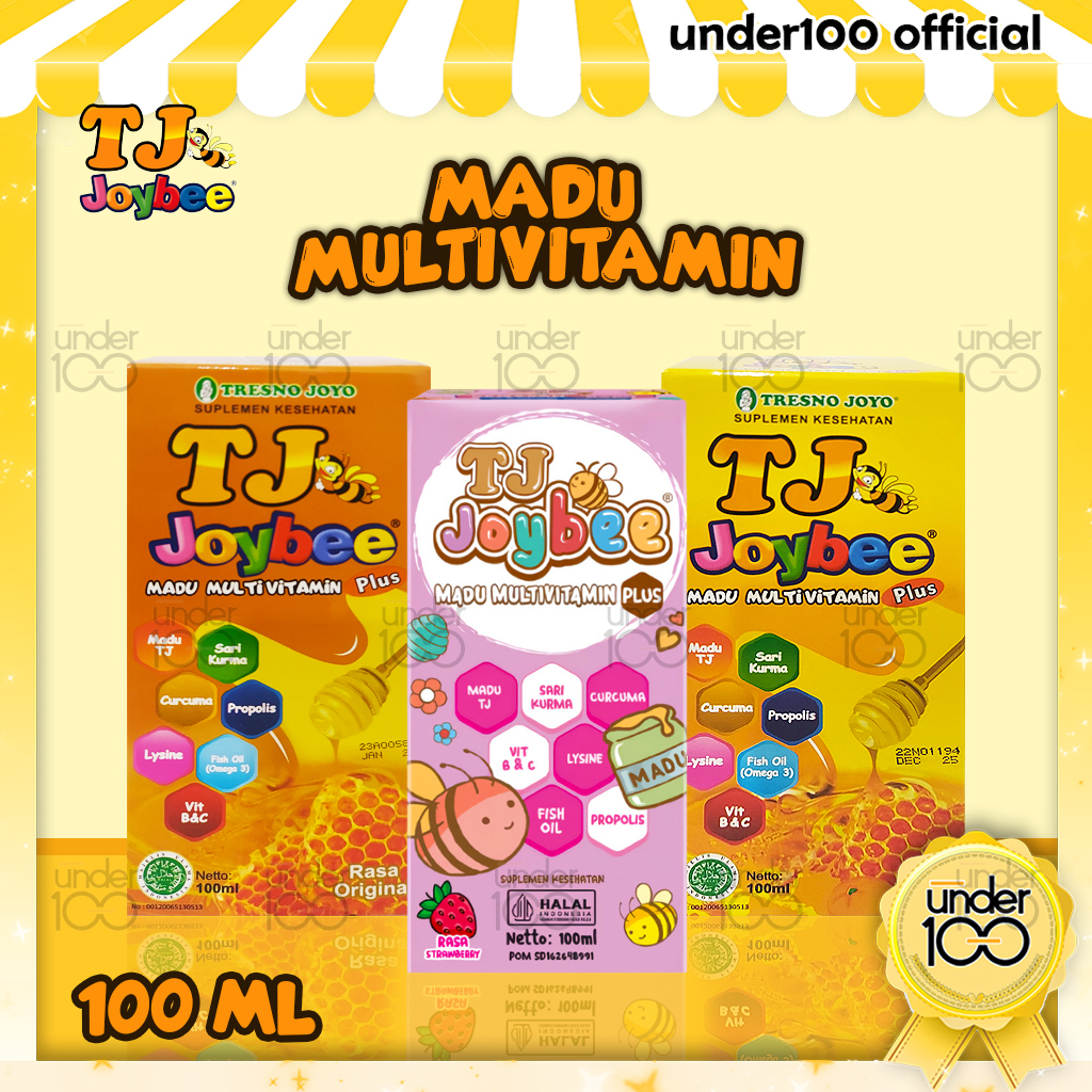 

❤ Under100 ❤ TJ Joybee Madu Multivitamin Plus 100 ml Rasa Jeruk | Strawberry | Original | HALAL BPOM