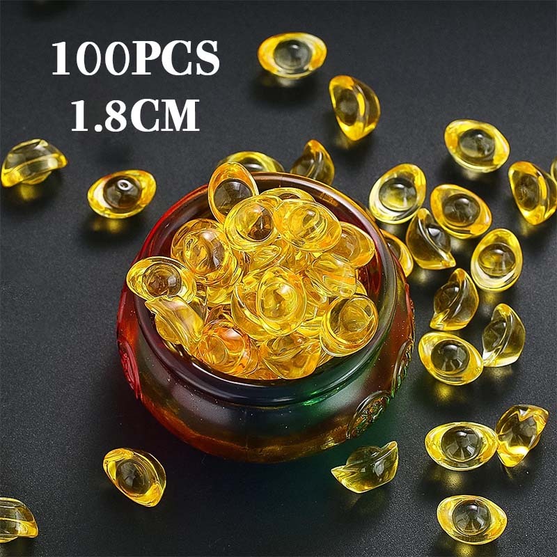 100pcs  Yen Bao Mini Dekorasi Yuan Bao Yuan Bao Lucky Batu Kristal Yuan Bao
