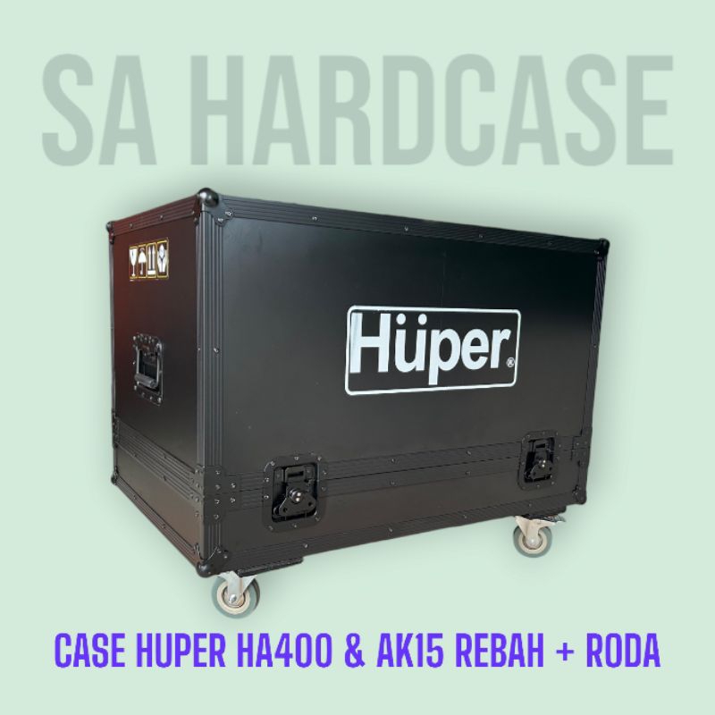 HARDCASE HARKIS SPEAKER AKTIF HUPER 15" HA400 DAN AK15 MODEL REBAH + RODA 3 inchi