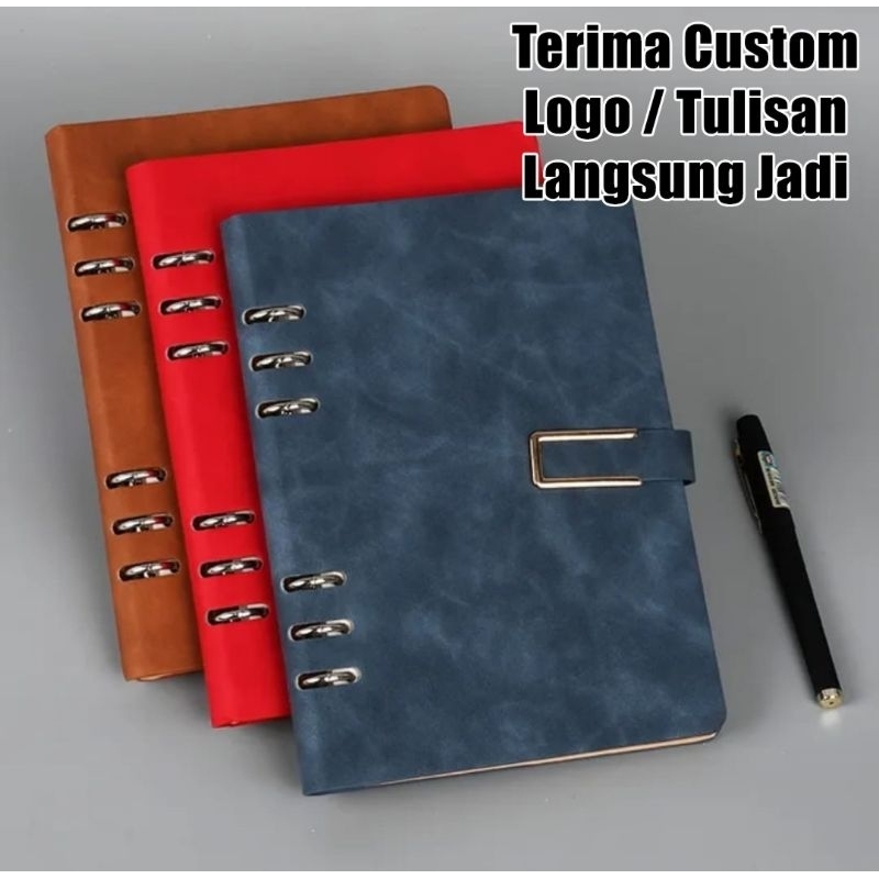 

BC-19 Notebook A5 Buku Tulis Premium Buku Catatan Custom Binder 6 Lobang Binder 20 Lobang Custom Buku Agenda Exclusive