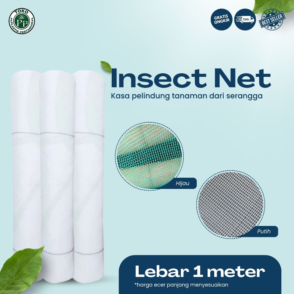 Insect Net Lebar 1 Meter - Jaring Penghalang Serangga Greenhouse - Jaring Kasa Insect Net