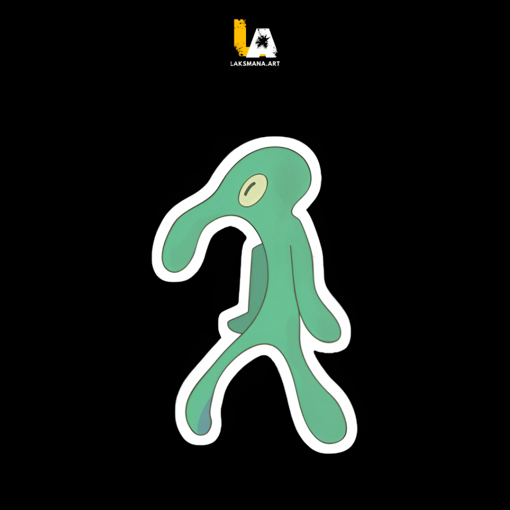 (COD) Sticker "SPONGEBOB/SQUIDWARD" / Sticker Bijian/ Sticker Band / Sticker Vintage / Sticker Kartu