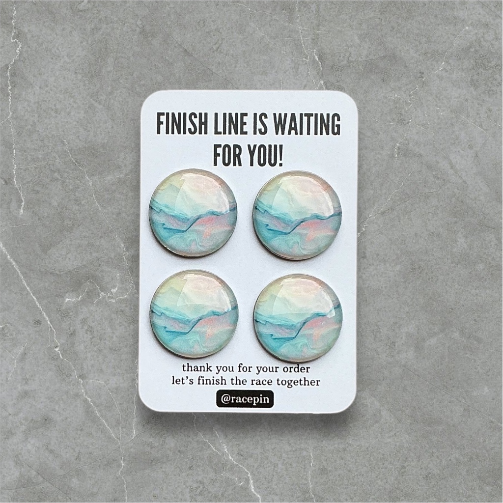 RacePin Magnet BIB Blue Pink Marble