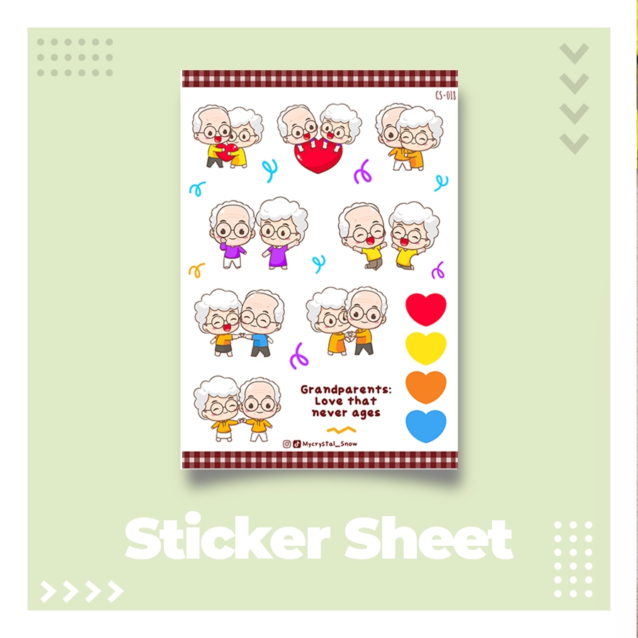 

Sticker Sheet | Koleksi Sticker Kakek Nenek | Untuk Deco dan Jurnaling